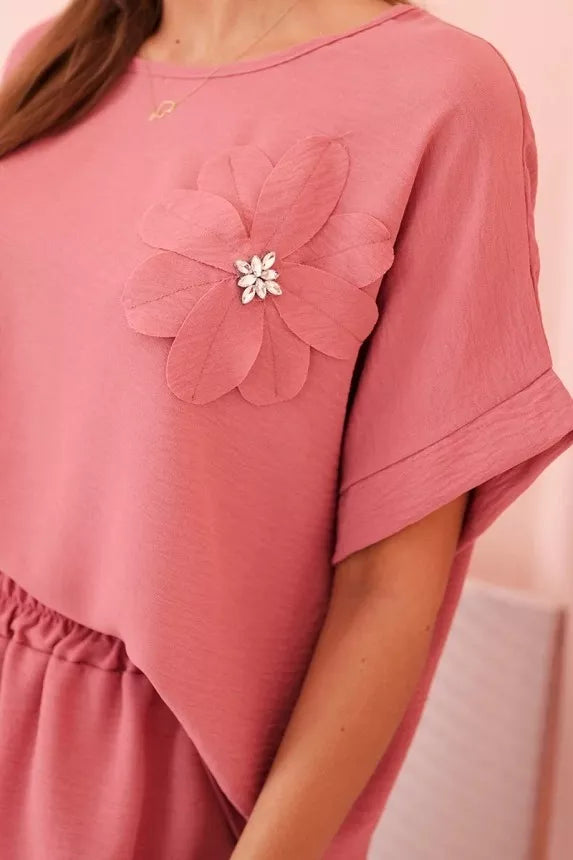 Moteriškas tamsiai rožinis komplektas Loren