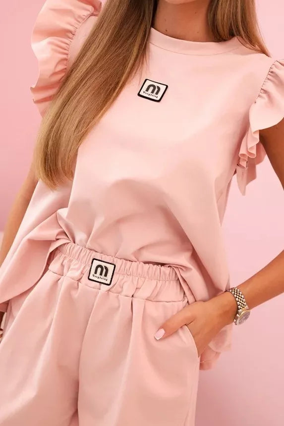 Moteriškas šviesiai rožinės spalvos komplektas Colton