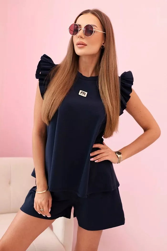 Moteriškas tamsiai mėlynos spalvos komplektas Colton