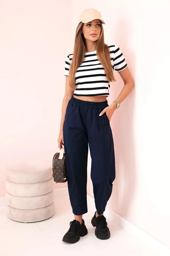 Moteriškos tamsiai mėlynos kelnės Punto