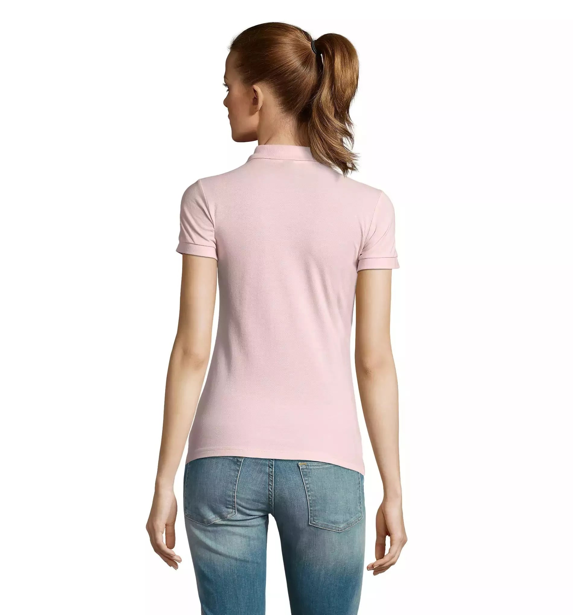 Moteriški šviesiai rožiniai polo marškinėliai Passion