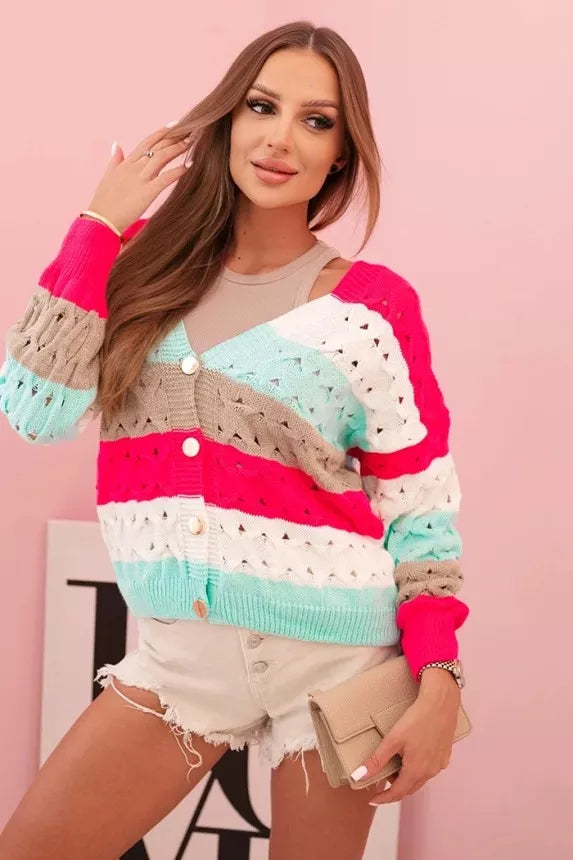 Moteriškas ryškiai rožinės spalvos megztinis Sweet