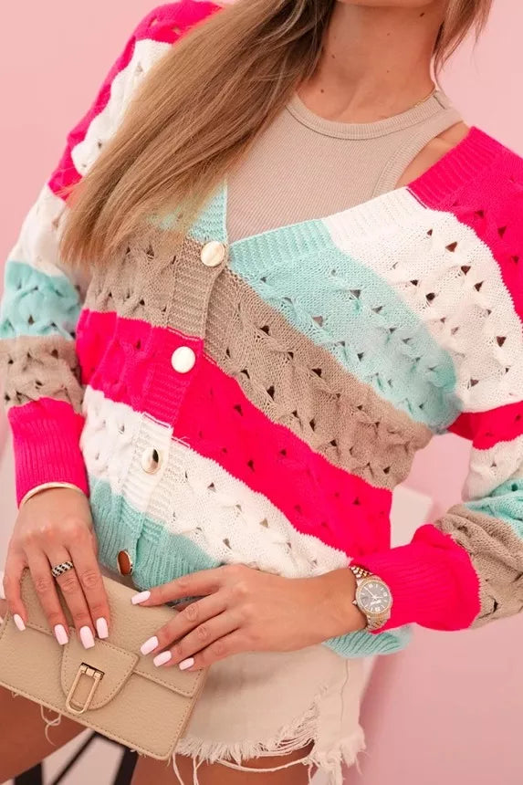 Moteriškas ryškiai rožinės spalvos megztinis Sweet