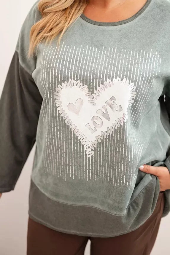 Moteriškas chaki megztinis Love