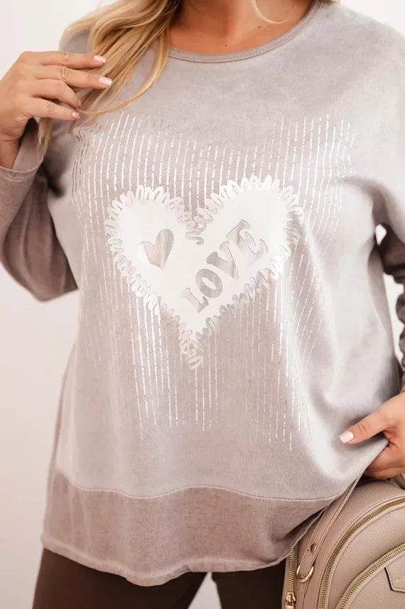 Moteriškas pilkas megztinis Love