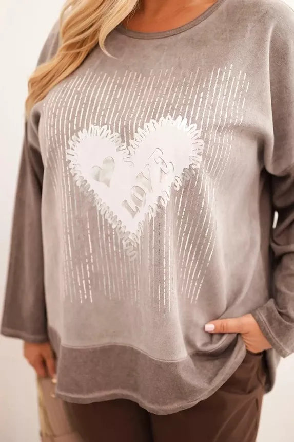 Moteriškas rusvas megztinis Love