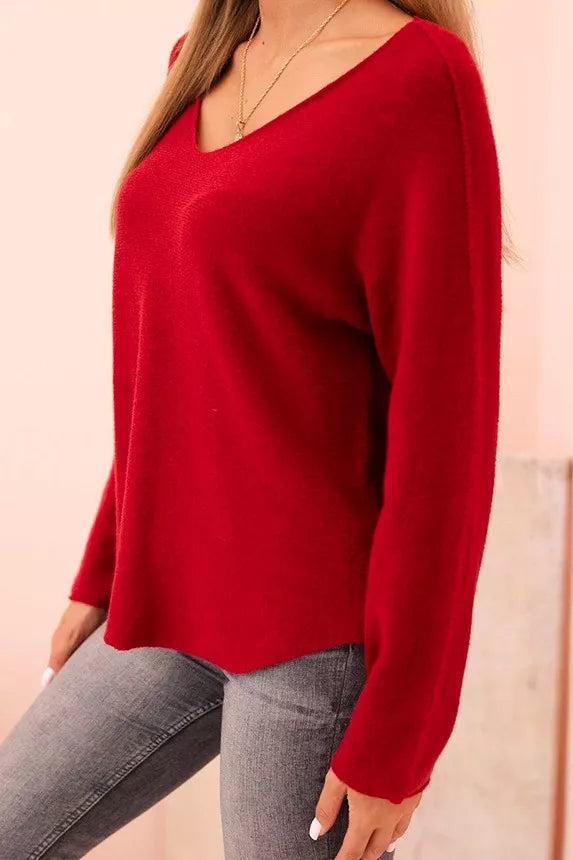 Moteriškas bordo megztinis Remo