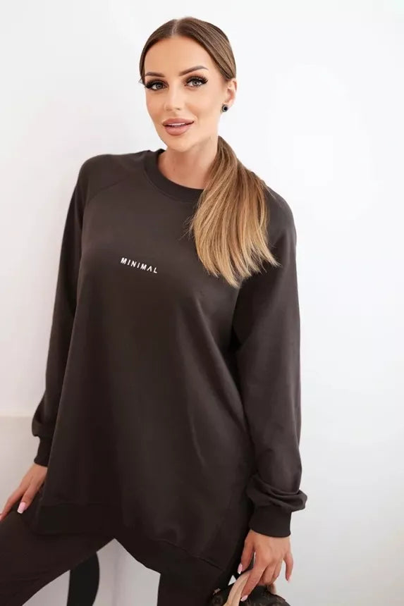 Moteriškas tamsiai rudas komplektas Minimal
