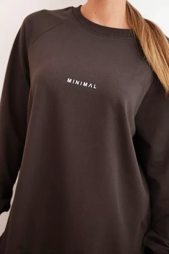 Moteriškas tamsiai rudas komplektas Minimal
