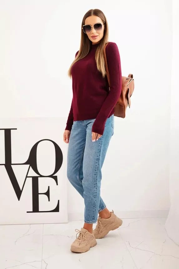 Moteriškas bordo megztinis Eden