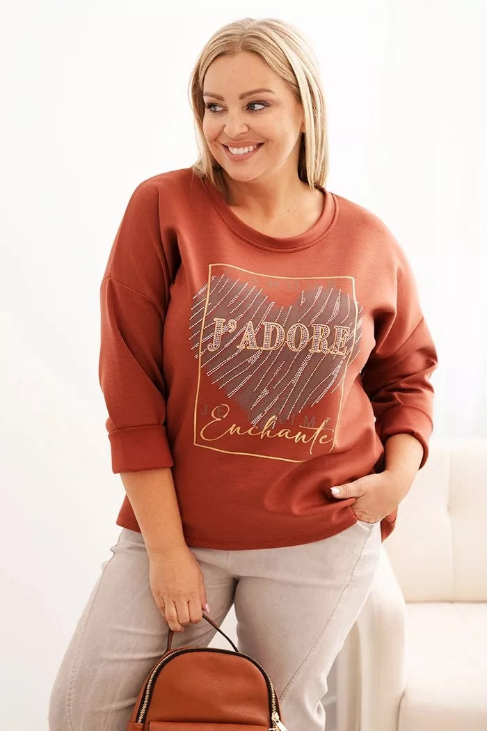 Moteriškas rudos spalvos džemperis Adore