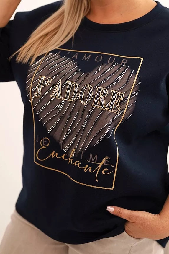 Moteriškas tamsiai mėlynos spalvos džemperis Adore