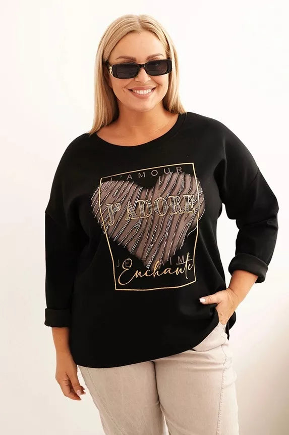 Moteriškas juodos spalvos džemperis Adore