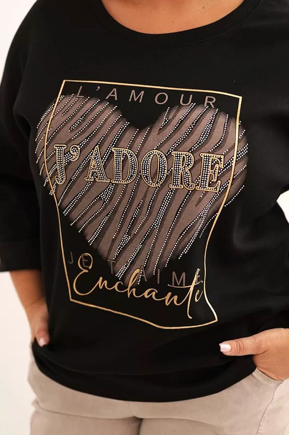 Moteriškas juodos spalvos džemperis Adore