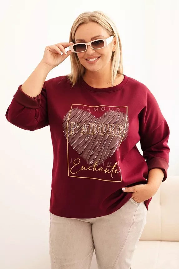 Moteriškas bordo spalvos džemperis Adore