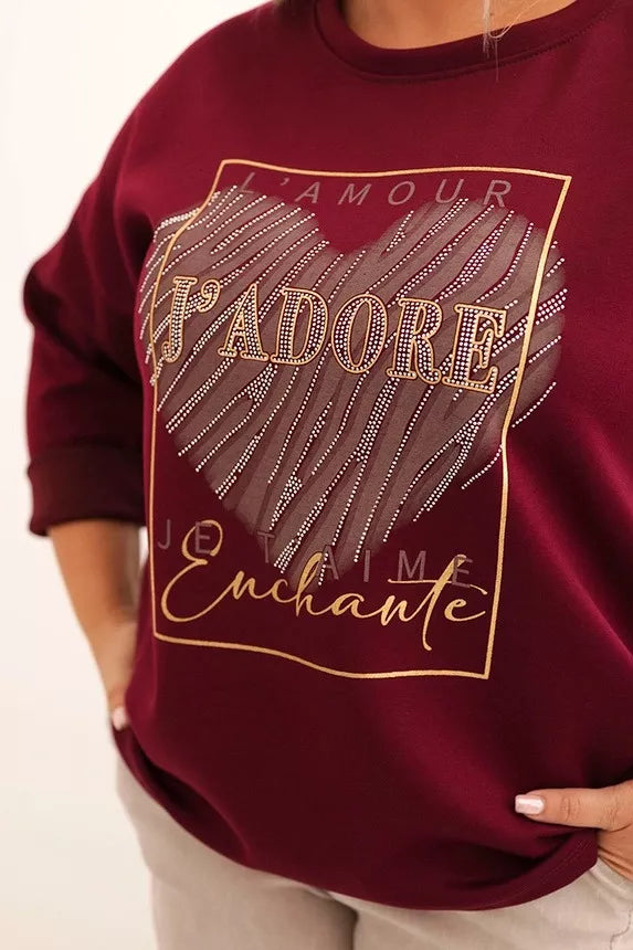 Moteriškas bordo spalvos džemperis Adore