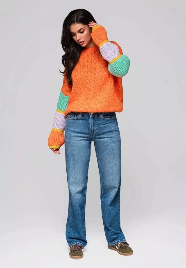 Moteriškas oranžinis megztinis Bright