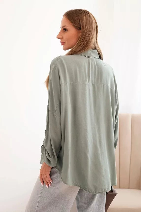 Moteriški chaki spalvos marškiniai Lens