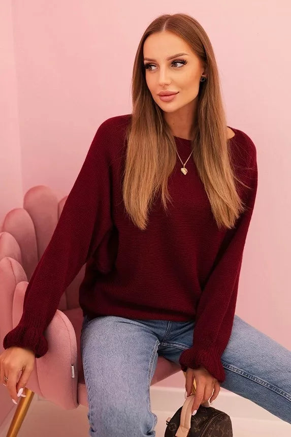 Moteriškas bordo megztinis Aidina