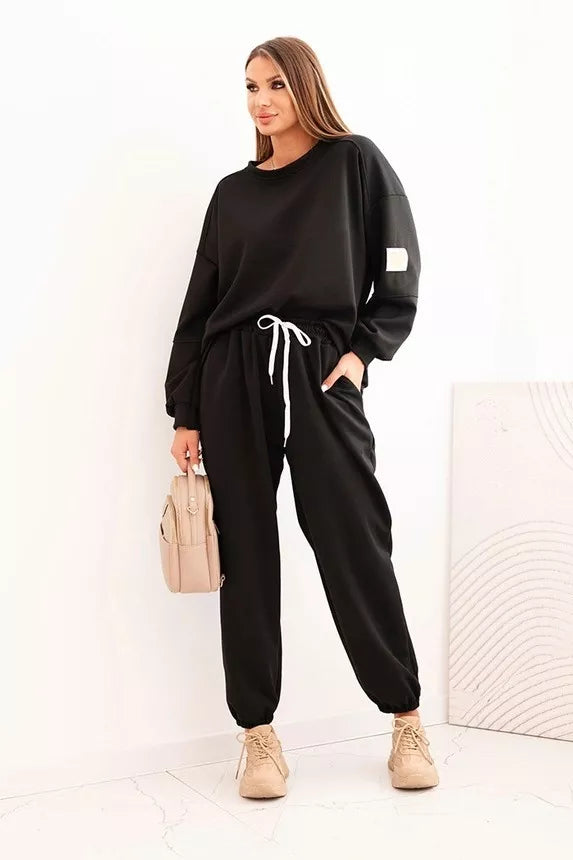 Moteriškas juodas  laisvalaikio komplektas Isabel