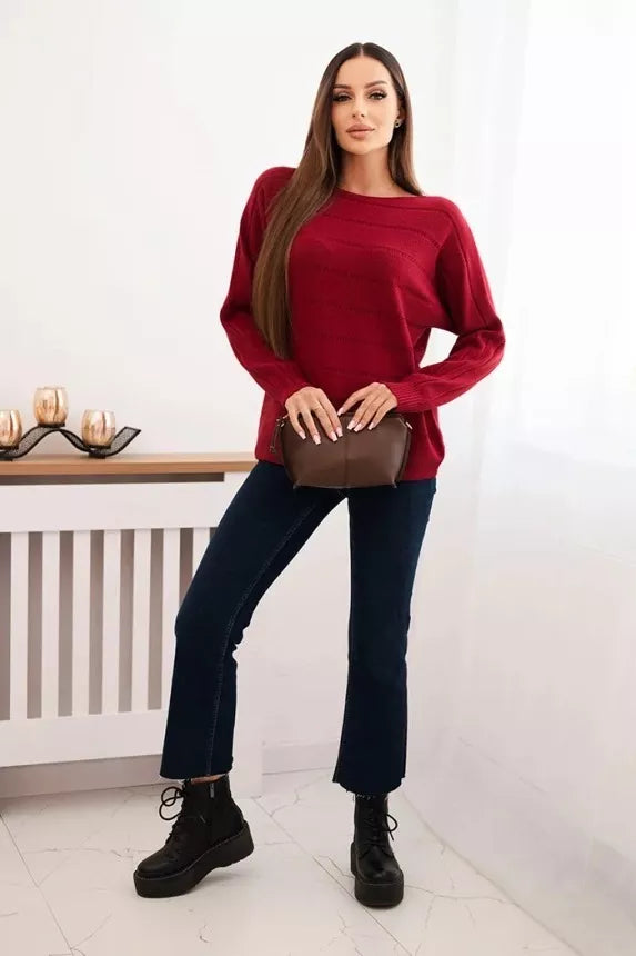Moteriškas raudonos spalvos megztinis Dora