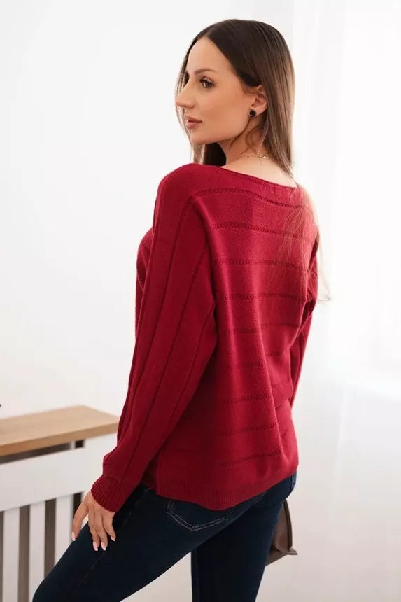 Moteriškas raudonos spalvos megztinis Dora