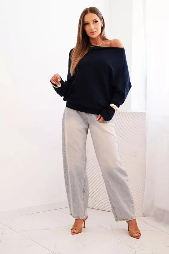 Moteriškas tamsiai mėlynas megztinis Anit