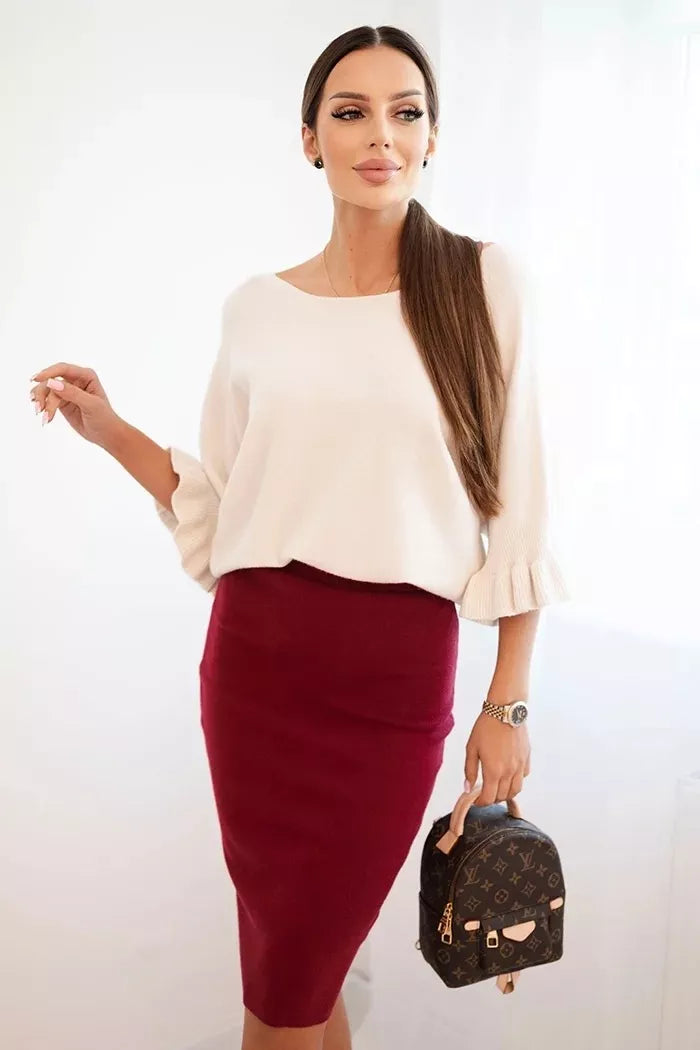 Motrtiškas raudonas sijonas Lima