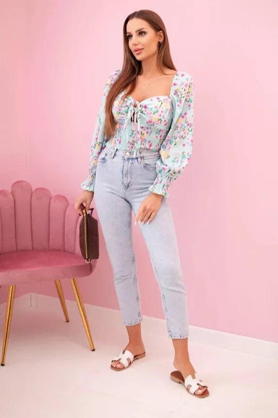 Moteriška mėtinės spalvos palaidinė Doni