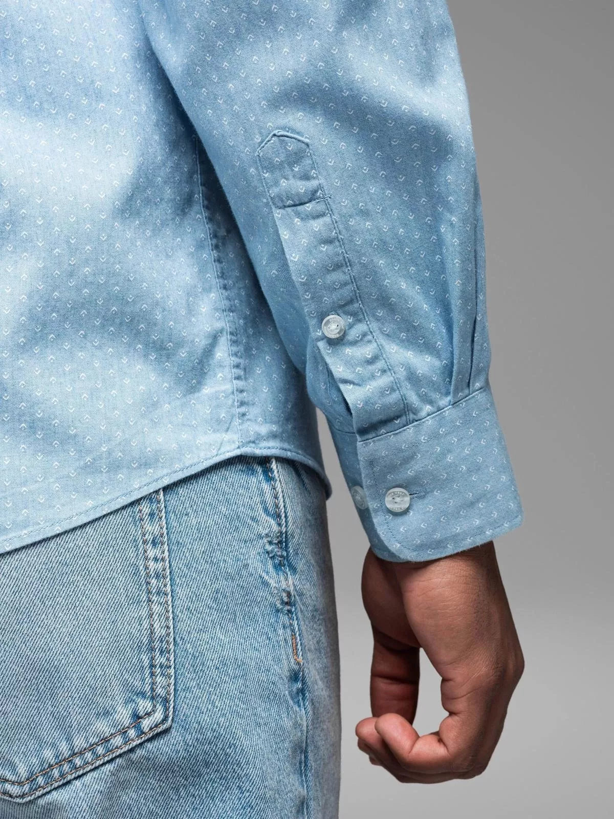 Vyriški mėlynos spalvos marškiniai Aiden