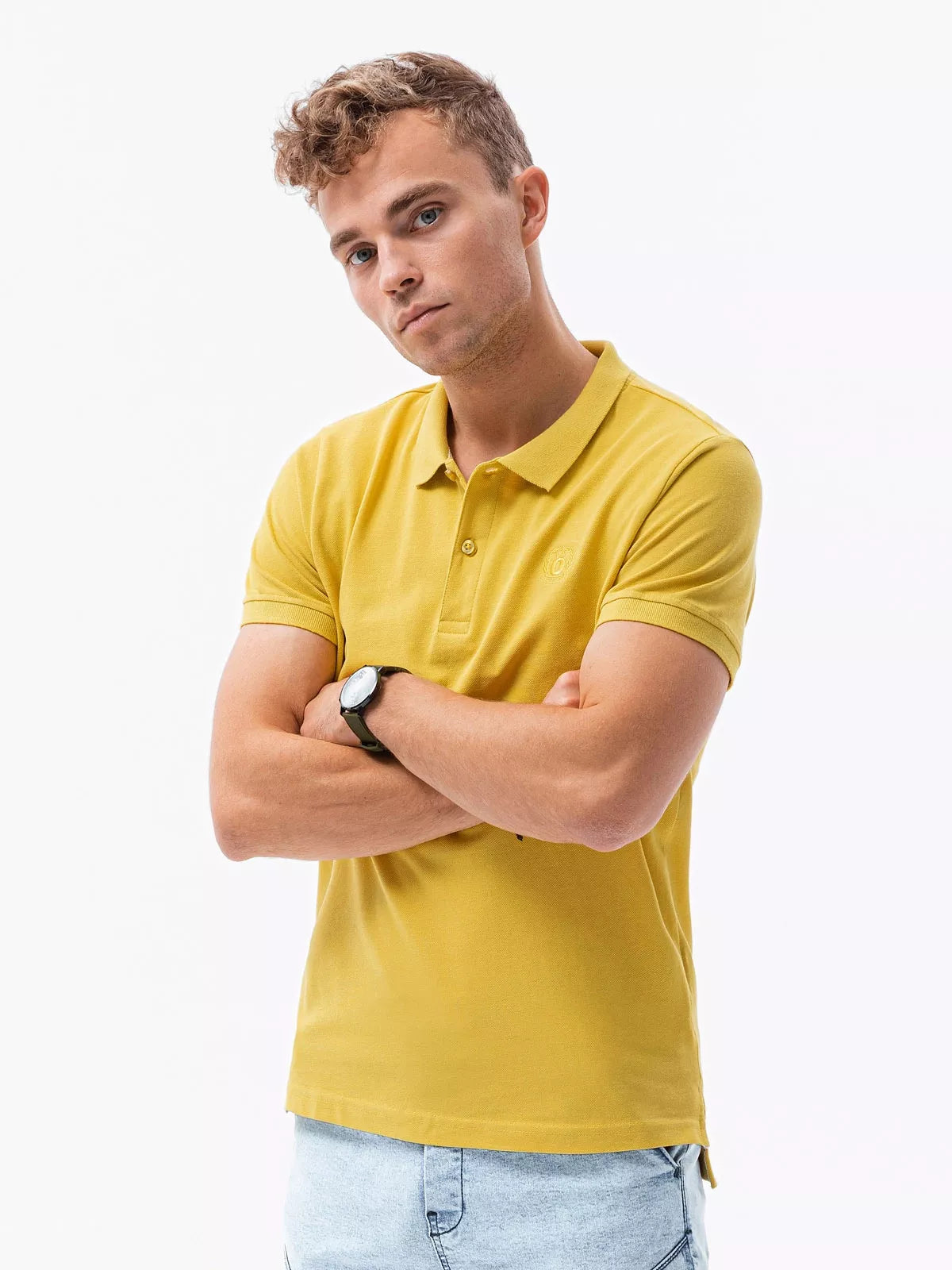 Vyriški geltoni polo marškinėliai Cristan