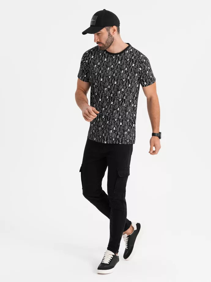 Vyriški juodos spalvos marškinėliai Authentic