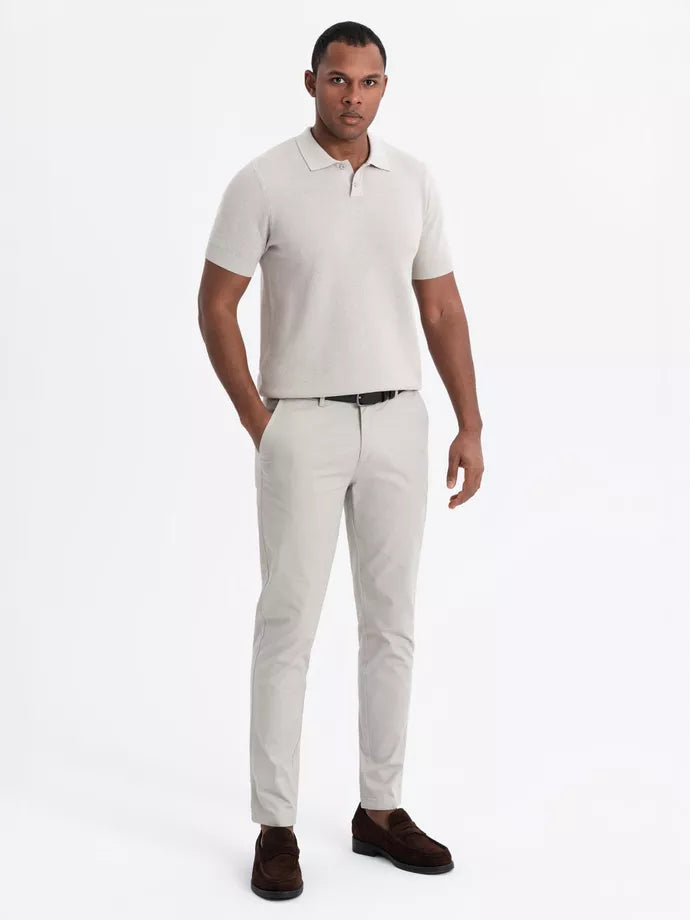 Vyriški rusvos spalvos polo marškinėliai Swing