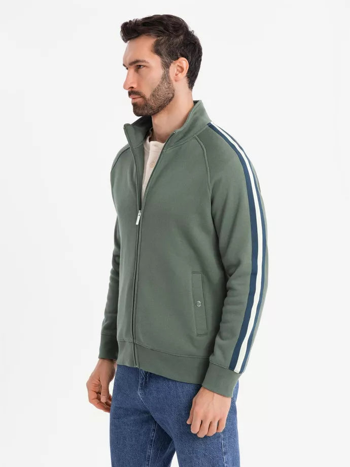 Vyriškas chaki spalvos megztinis aukštu kaklu Olin