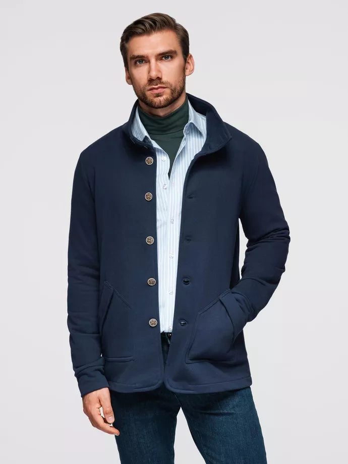 Vyriškas tamsiai mėlynas džemperis Leo