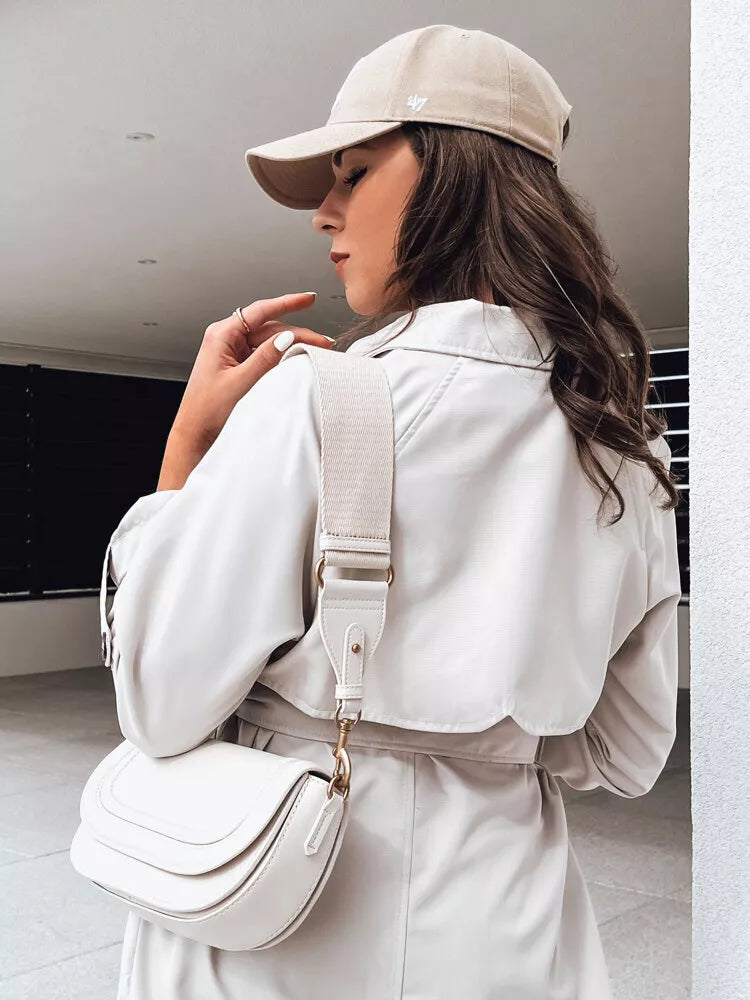 Šviesiai pilkas moteriškas plonas paltas Binc