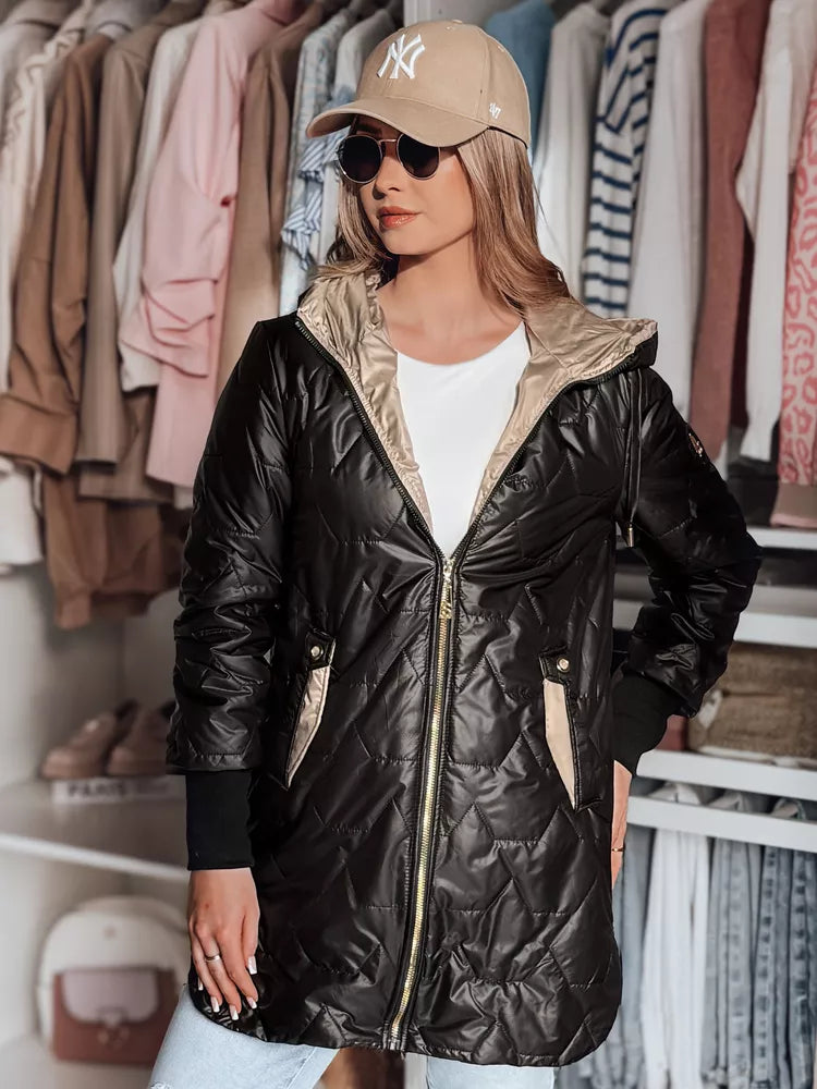 Juoda moteriška dygsniuota striukė Livi