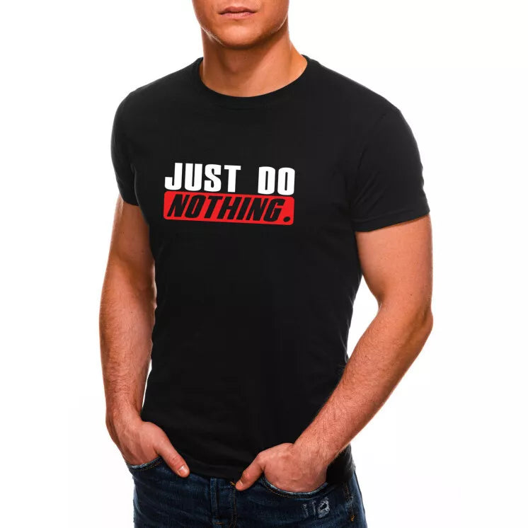 Juodi vyriški marškinėliai Just do nothing