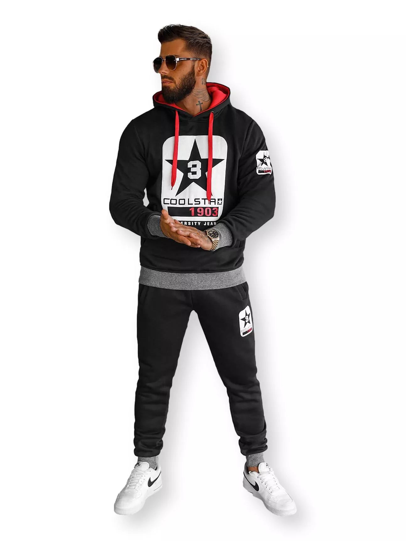 Juodas vyriškas sportinis komplektas Star