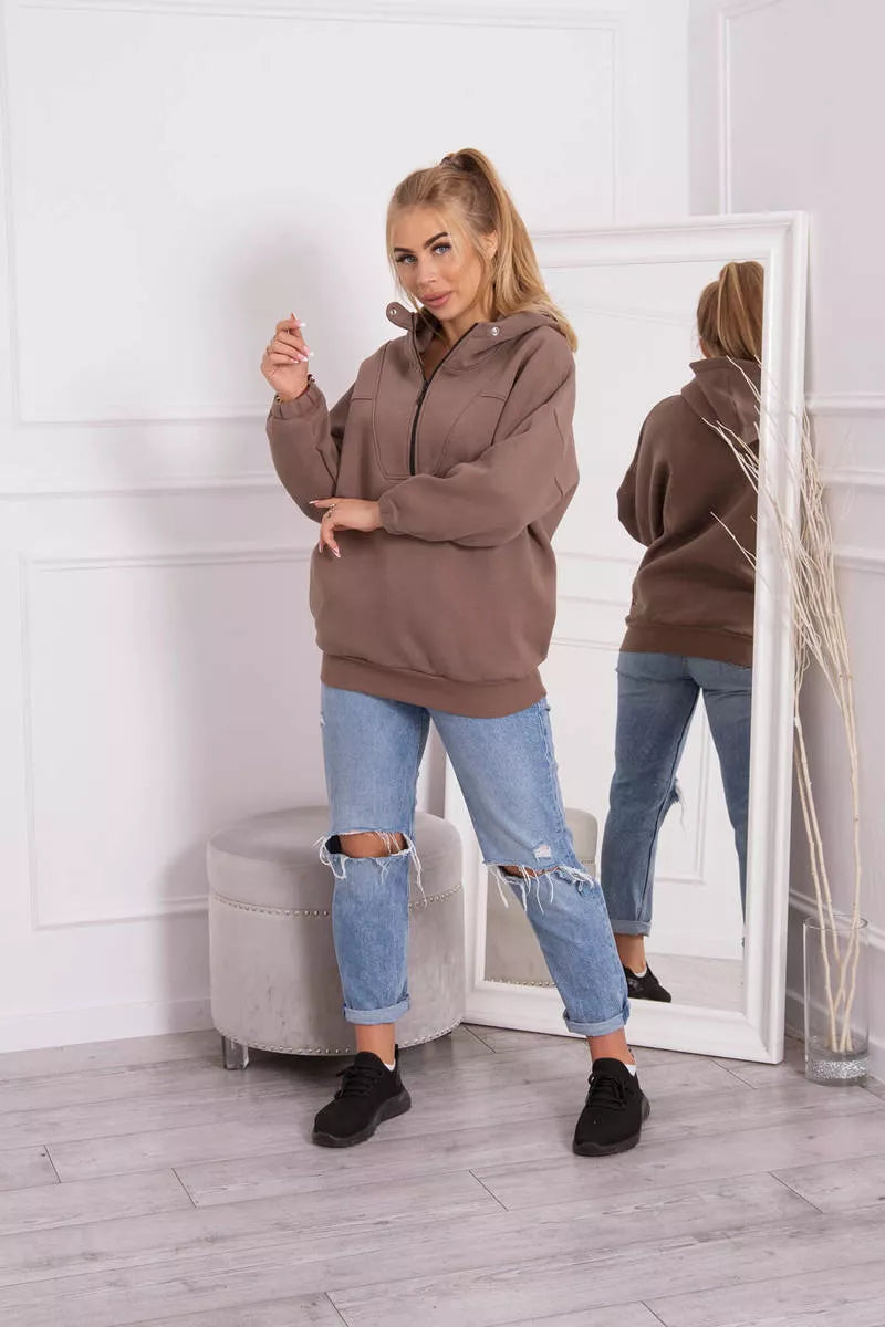 Mocca spalvos džemperis moterims Kesi