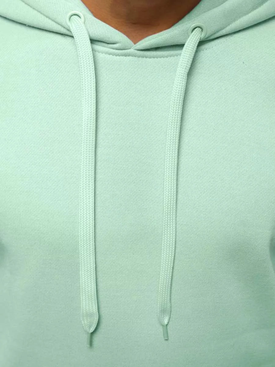 Mėtinės spalvos vyriškas džemperis su gobtuvu Buvoli