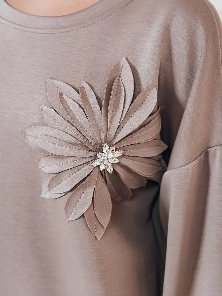 Moteriškas rudas džemperis Flori