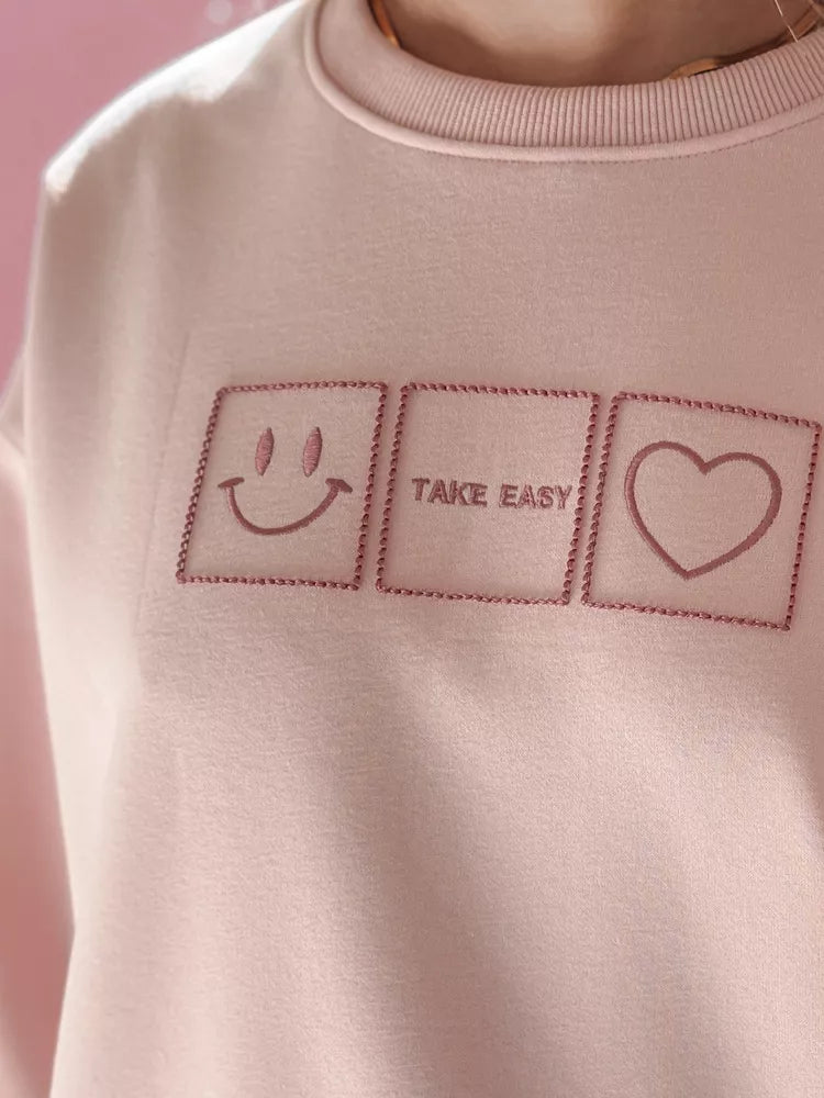 Moteriškas rožinės spalvos džemperis Easy