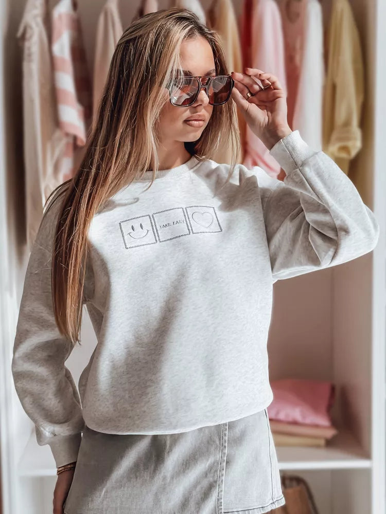 Moteriškas pilkos spalvos džemperis Easy