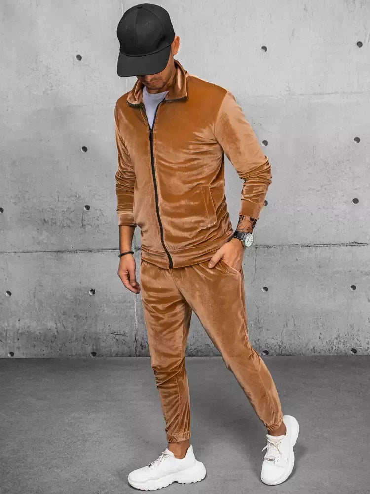 Vyriškas rudas veliūrinis džemperis Onil