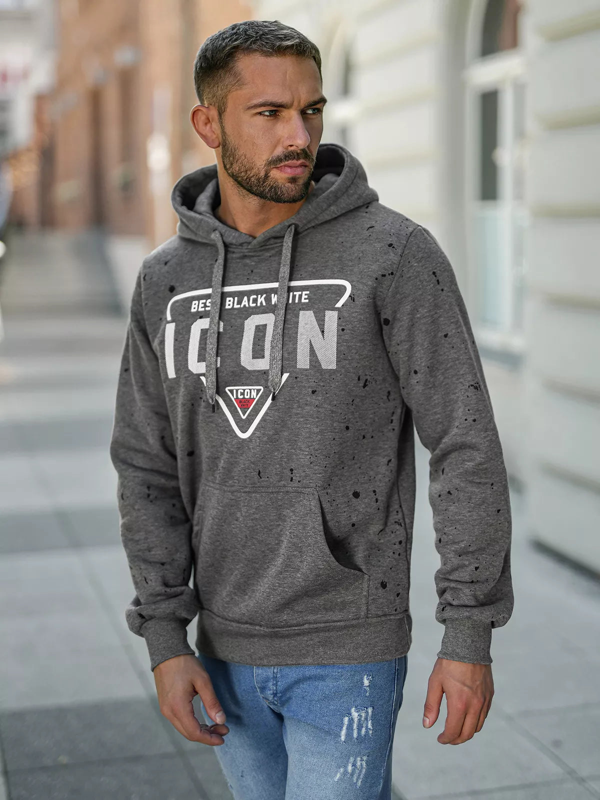 Vyriškas pilkas džemperis Best