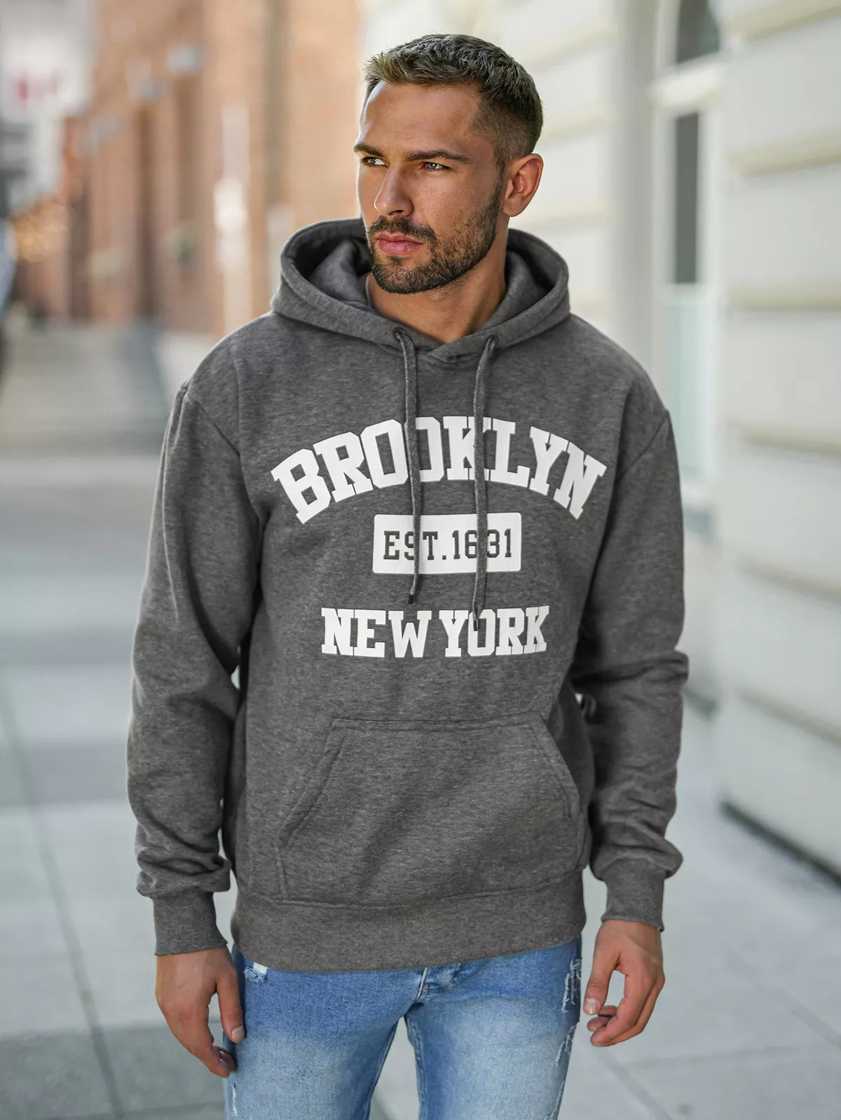 Vyriškas pilkas džemperis Brooklyn