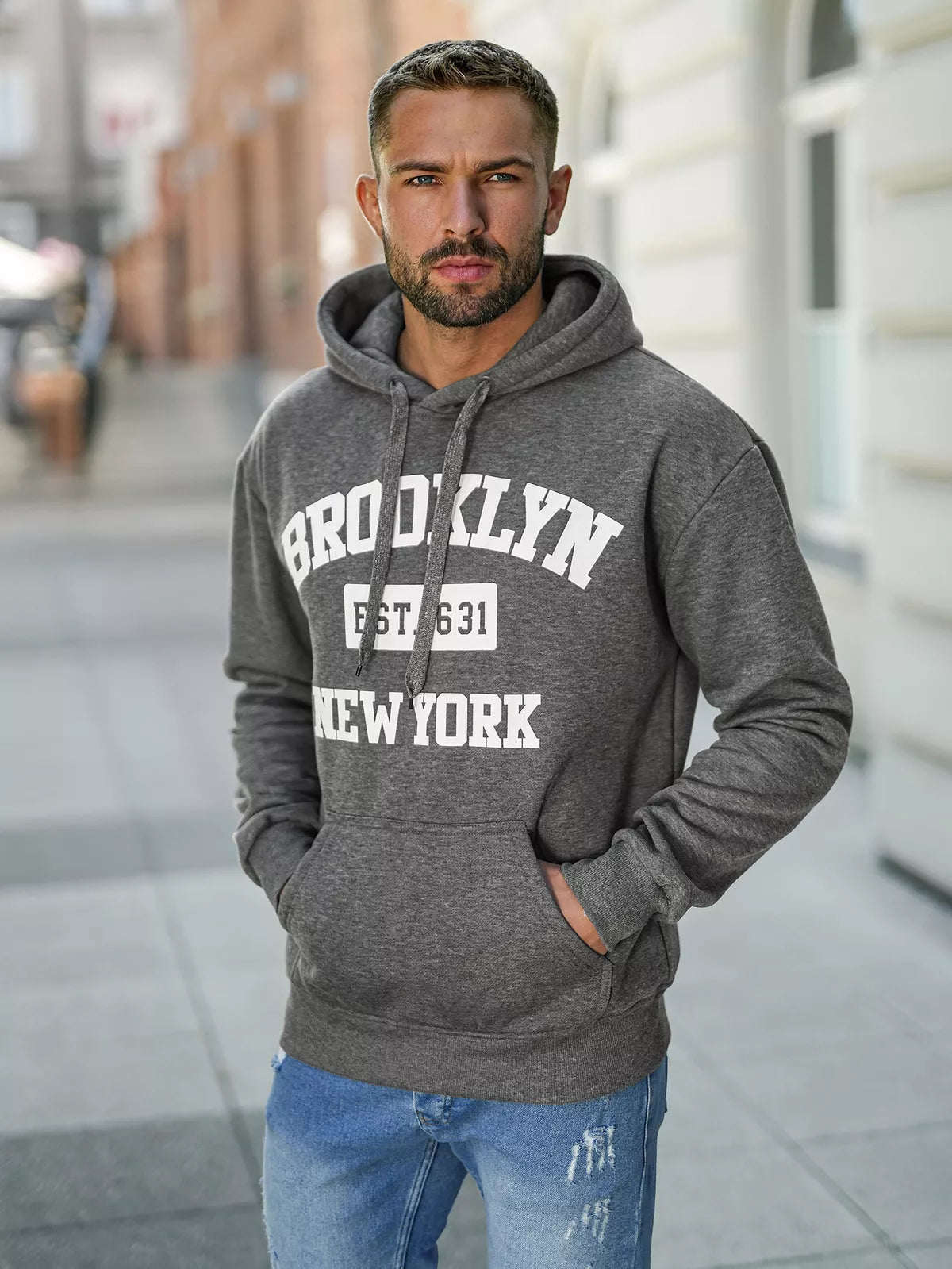 Vyriškas pilkas džemperis Brooklyn