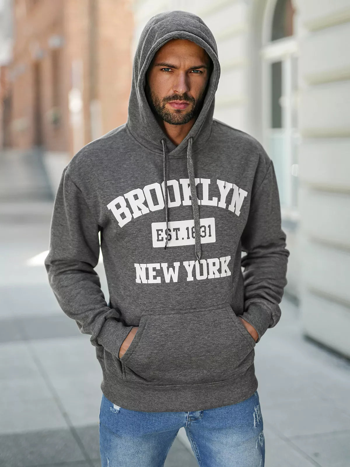 Vyriškas pilkas džemperis Brooklyn