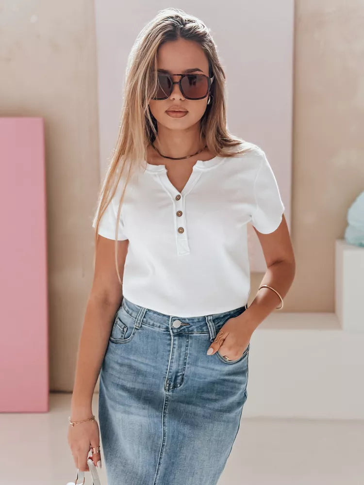 Moteriška baltos spalvos palaidinė Kiss Look